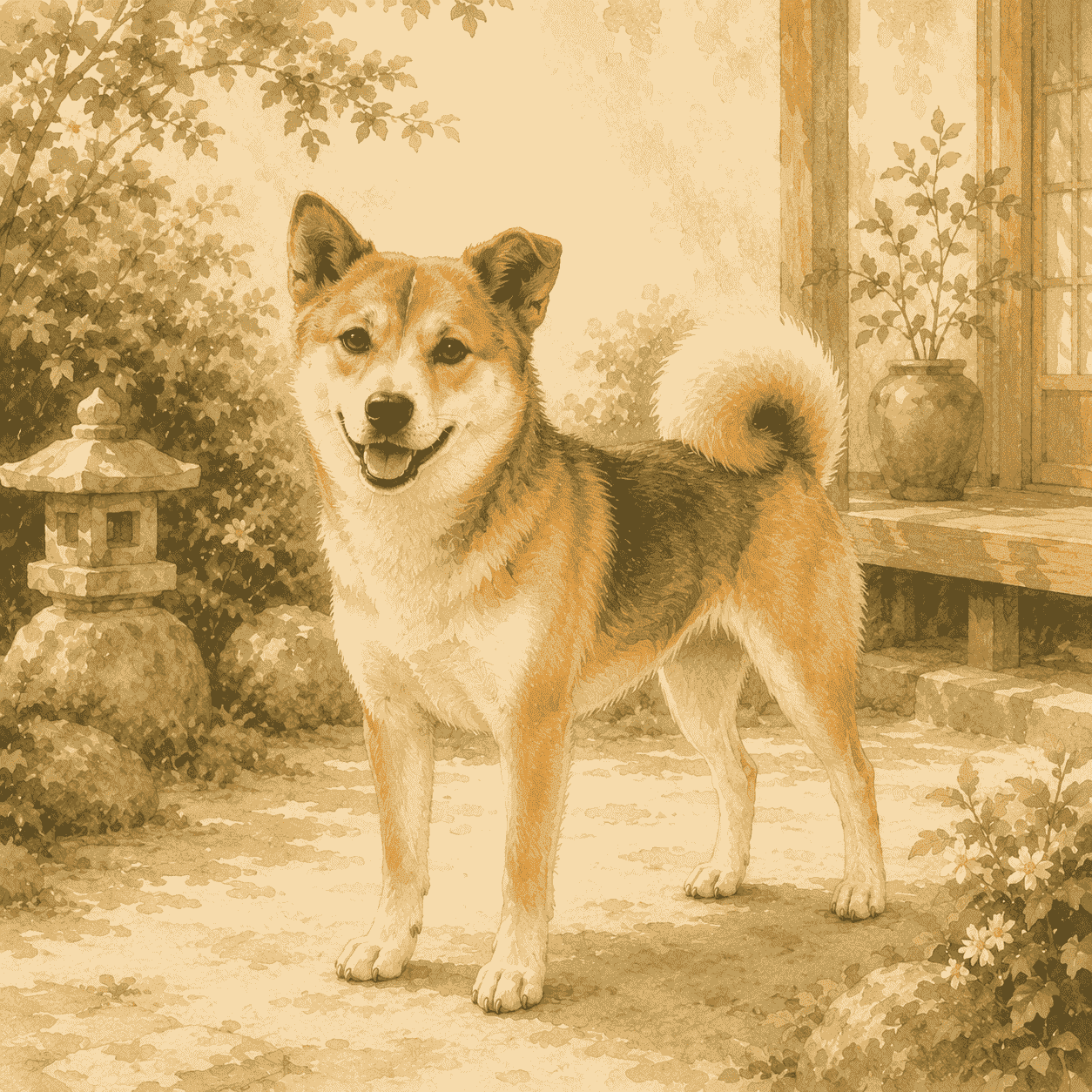 柴犬混種在戶外情境中，呈現犬種比較時需要看個體差異