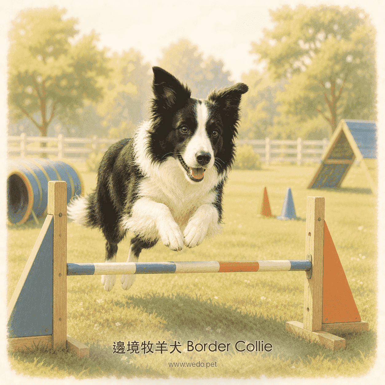 邊境牧羊犬在訓練場景中，代表高學習力與任務需求